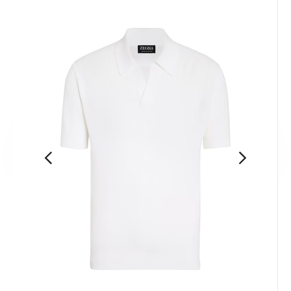 Zegna Italy Men Polo Ribbed Hem Shirt Premium Cotton Short Sleeve Ochre $1100 - Picture 5 of 16
